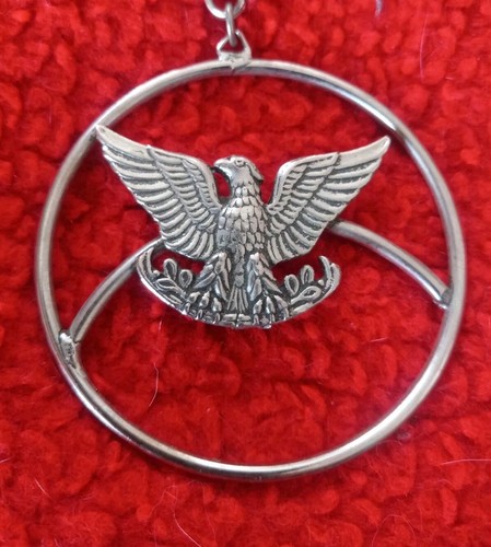 Silver Colored Metal Eagle Pendant 2.5" On Silver Colored Metal 22" Chain