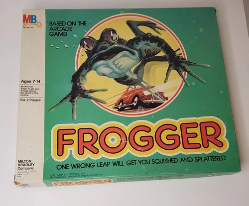 VINTAGE COMPLETE 1981 Milton Bradley Frogger Board Game Based On The Arcade Game