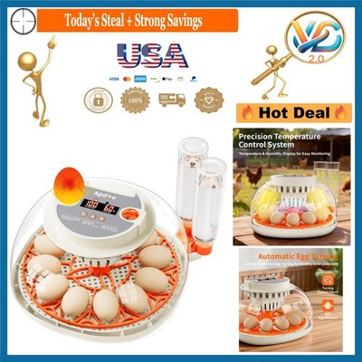 Upgraded HatchPro Digital Egg Incubator 12 Eggs with Automatic Turning