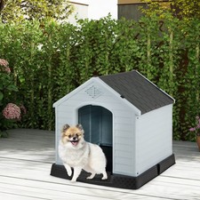 Petsjoy Dog House Pet Puppy Shelter Waterproof Indoor/Outdoor Ventilate Gray