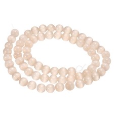 65pcs Light Champagne Cat's Eye Stone Beads 6mm Round Crystal Loose Bead