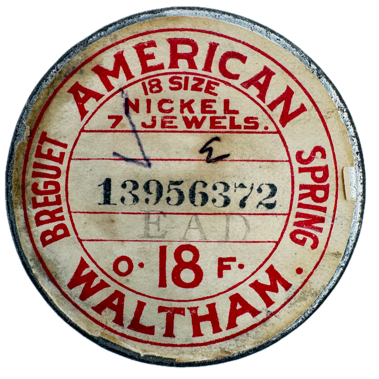 Antique 18s Waltham Coin Edge Gold Tone Open Face Pocket Watch with Transport Case  