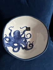 BEAUTIFUL & FUN OCTOPUS HANDMADE SERVING BOWL 10in HANDMADE ITALY NO CHIPS, Etc.