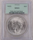 1923 Peace Silver Dollar PCGS MS 63 US Mint $1 Coin Philadelphia Mint