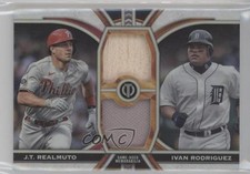 2023 Tribute Dual Relics 2 Player Gold /75 Ivan Rodriguez JT Realmuto HOF 1d20
