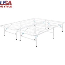 Foldable Bed Frame Sturdy Steel Tool-Free Setup Noise-Free Supportive Design New