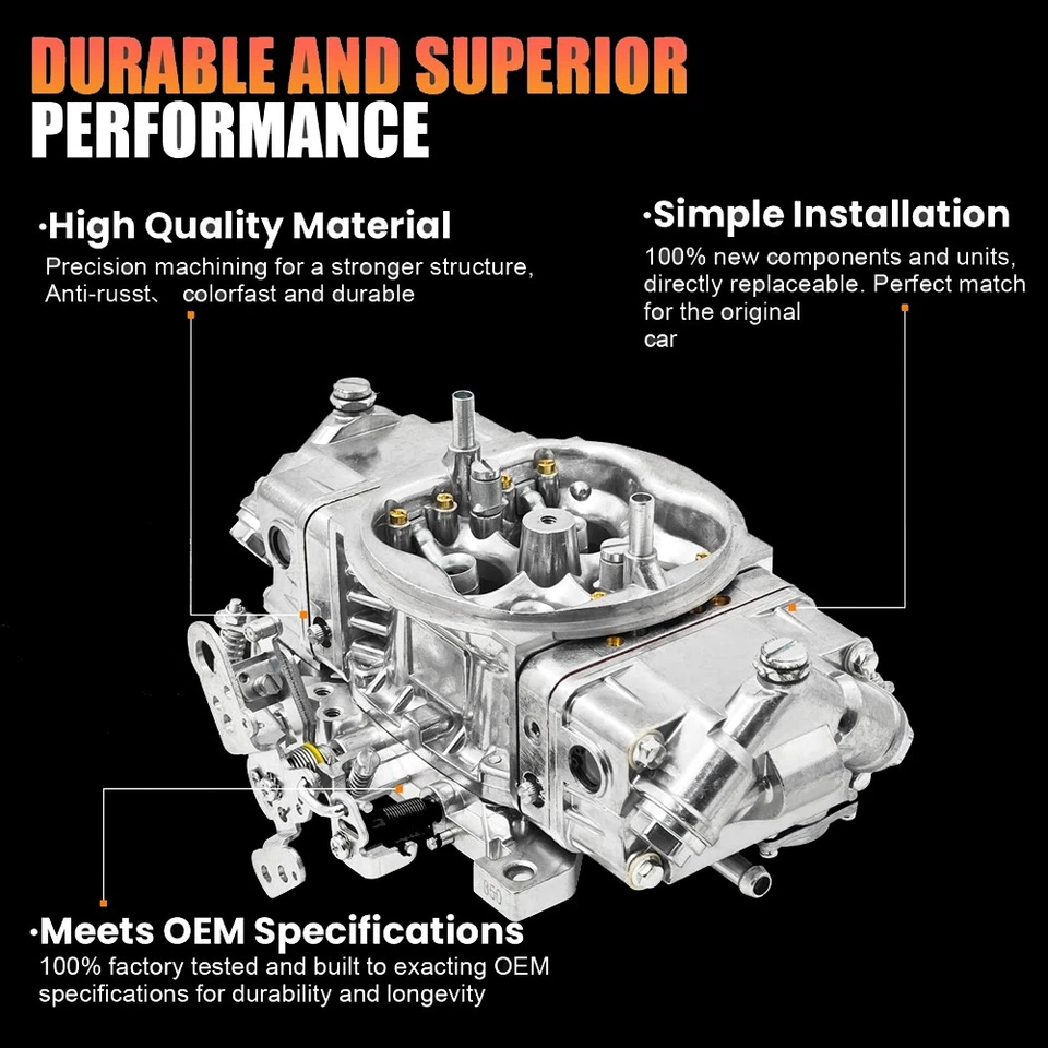 4 Barrel BR-67201 850CFM Carburetor Double Pumper Mechanical Performance Race - Image 3 of 4