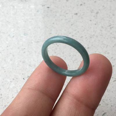 18.6mm Natural Certified Burma A grade jadeite carve fine Ladies' jadeRing 8923