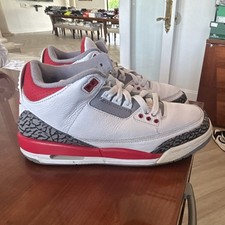 sneakers jordan air jordan 3 mens white red gray mid top lace up leather