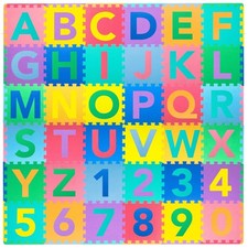 Kids Alphabet Floor Play Mat, 36 Tiles, Numbers, ABC 