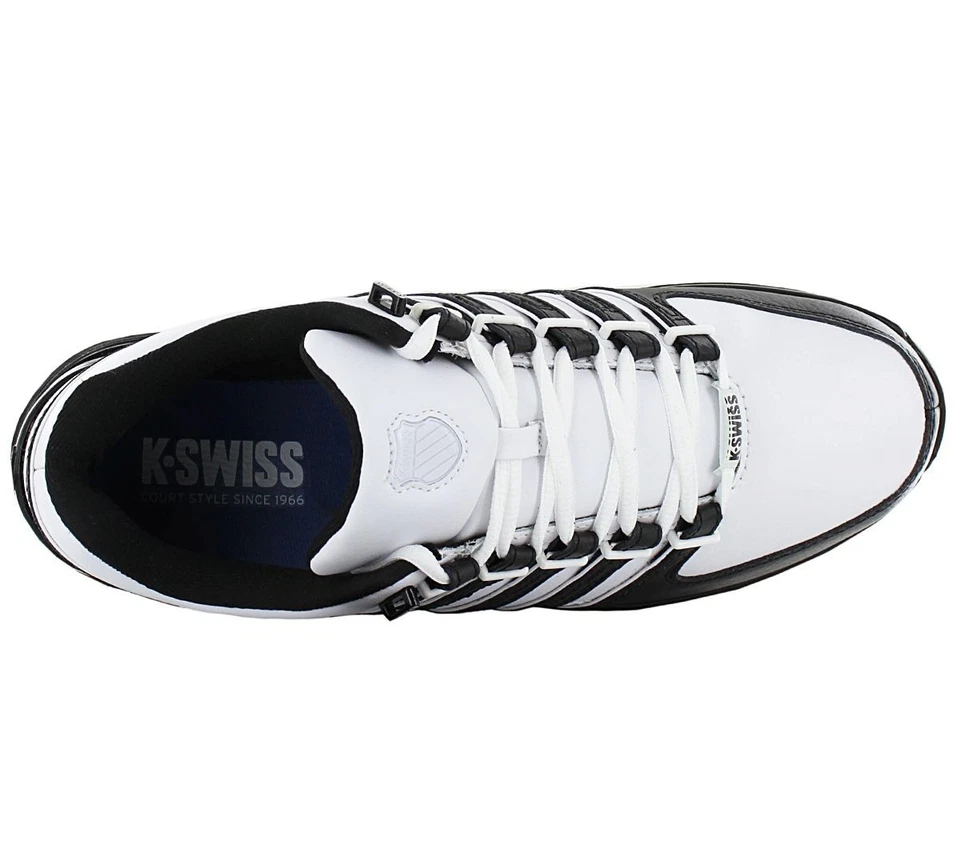 K-Swiss rinzler Leather - Hombre Sneaker Blanco Negro 01235-944 Sport Zapatos - Imagen 4 de 4