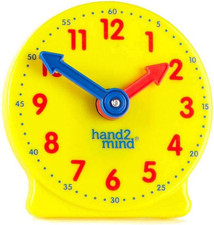 Mini Geared Clock for Teaching and Learning to Tell Time - Analog Learning Clock
