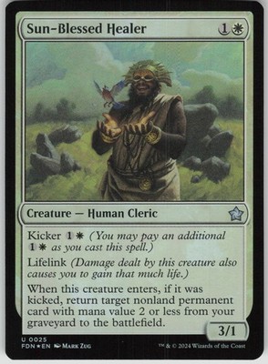 MTG Sun-Blessed Healer Foil NM Foundations Magic 25