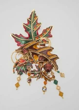 SPECTACULAR VINTAGE LUNCH AT THE RITZ AUTUMN LEAF BOOCH 6”X 3.25”