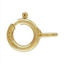 14k Gold Filled 6mm Round Spring Ring Clasps w Attached Jump Ring 2 pcs