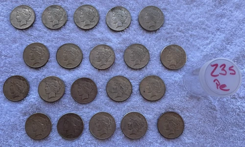 1923 S 1923S 20 Total Coins 90% Silver Bullion Peace Dollars $1 Roll Tube Lot