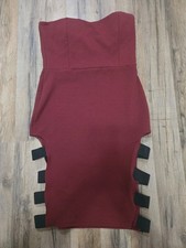 Love J Burgundy Sleeveless Dress Size Lg Open Thigh