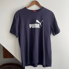 Vintage Puma Logo Black White T-Shirt Classic Puma Sport Lifestyle Y2K Logo Sz M