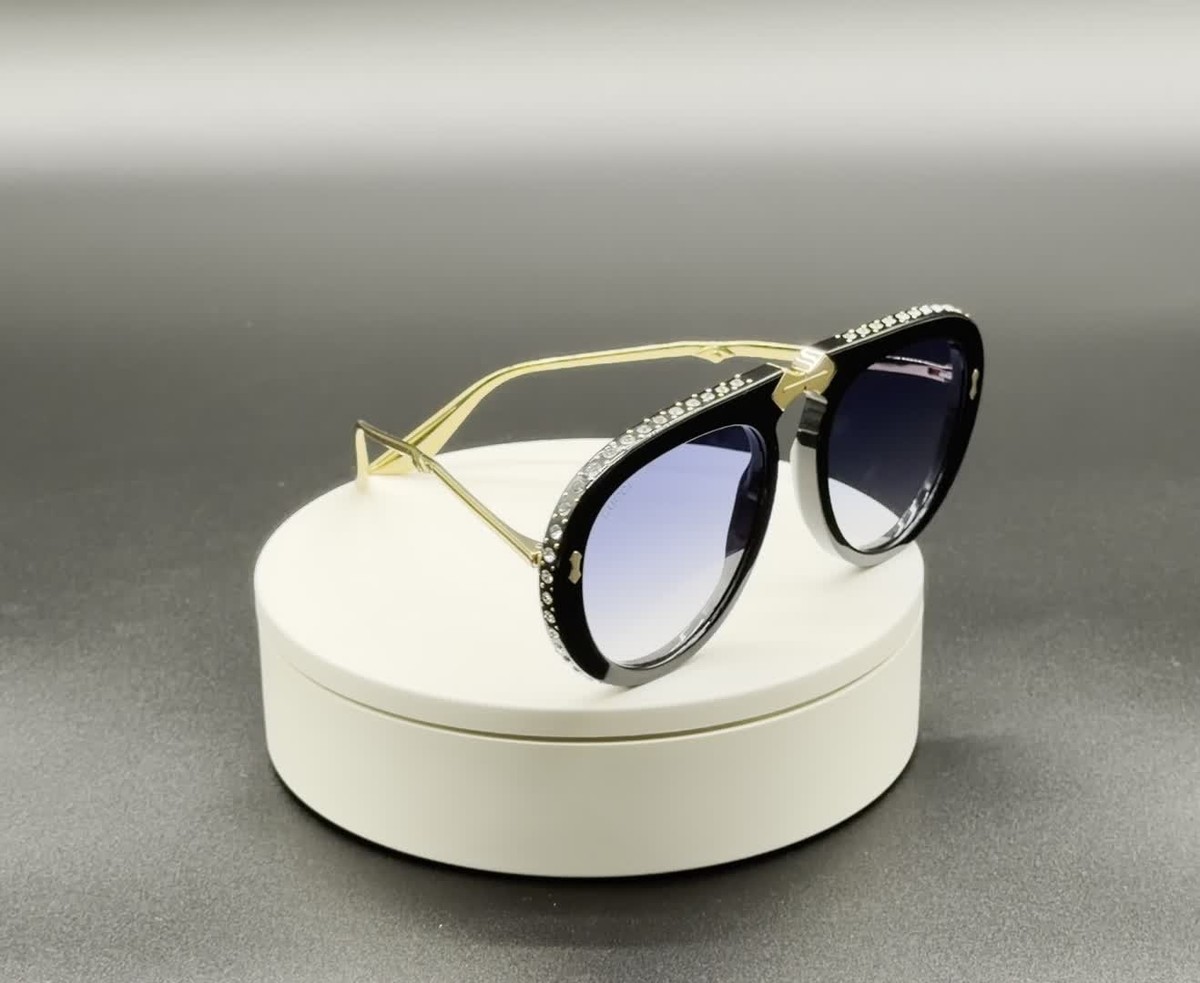オルガ・グレチナ「雨」サイン 95/250 シルクスクリーン63.5×85cm Gucci GG0307S 002 Foldable Sunglasses Black Crystal Blue Lens