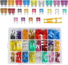 300Pcs Car Fuse Assortment Kit, 160 Mini Blade Fuses Automotive  90 Standard