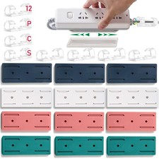 12PCS Power Strip Holder, Adhesive Punch-Free Socket Self