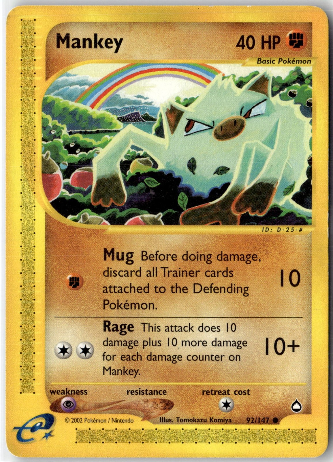 Pokemon Mankey - Aquapolis - NM