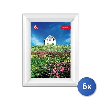 6X Cadre Photo Plastique Vert Blanc 9X13 Maison - Photo 1/3