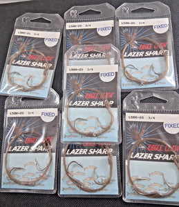 Seven New EAGLE CLAW Mooching Rigs W/ 20Lb. Leader and 3/4 Hooks