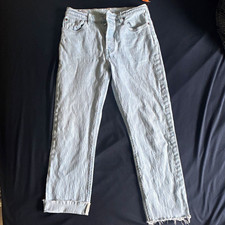 Levi's Premium 501 Women's Light Wash Straight Leg High Rise 5-Pocket Jeans
