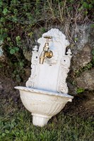 Waschbecken Wandbrunnen Garten Eisen Nostalgie Antik Stil Brunnen Weiss