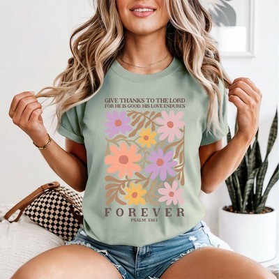 Danke dem Herrn für immer Psalm 136 1 Christlicher Glaube Damen T-Shirt