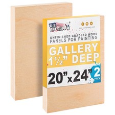 20" x 24" Gallery 1-1/2" Profile Depth Artist Wood Pouring Panel Boards 2-Pack