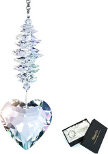 45Mm Clear Glass Heart Crystal Ball Prism Pendant, Suncatcher for Windows, Outdo