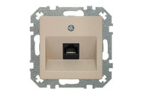 Liregus Retro RJ45 Computer Steckdose Creme Matt Einbau 1-Fach Kunststoff