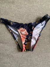 Zimmermann Navy Floral bikini Bottom Size 0 Used