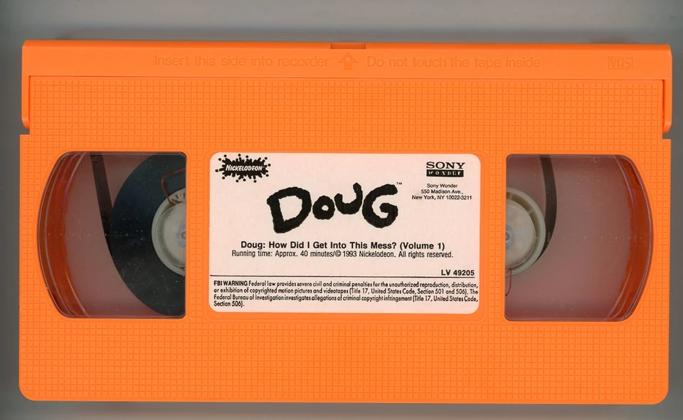 Doug, Show, VHS, Pre Owned, Vol 1, How Did I Get Into Mess, Nickelodeon, Tested - Image 2 of 3