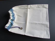Tory Burch Natural Cotton Fabric Drawstring Storage Dust Bag TT Charm New