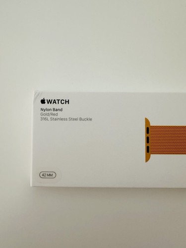 Genuine Apple Watch Nylon Band 42mm Gold Red MMA62AM/A Stainless Steel Buckle - Photo 5 sur 7