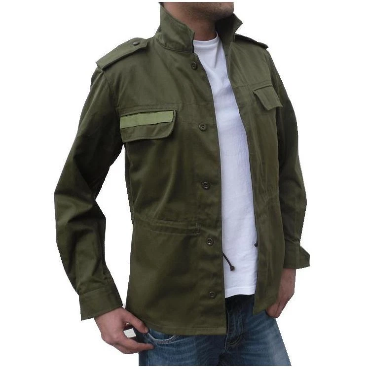Mens Army Surplus Jacket Field Coat Adjustable Multi-Pocket Khaki Combat Cargo