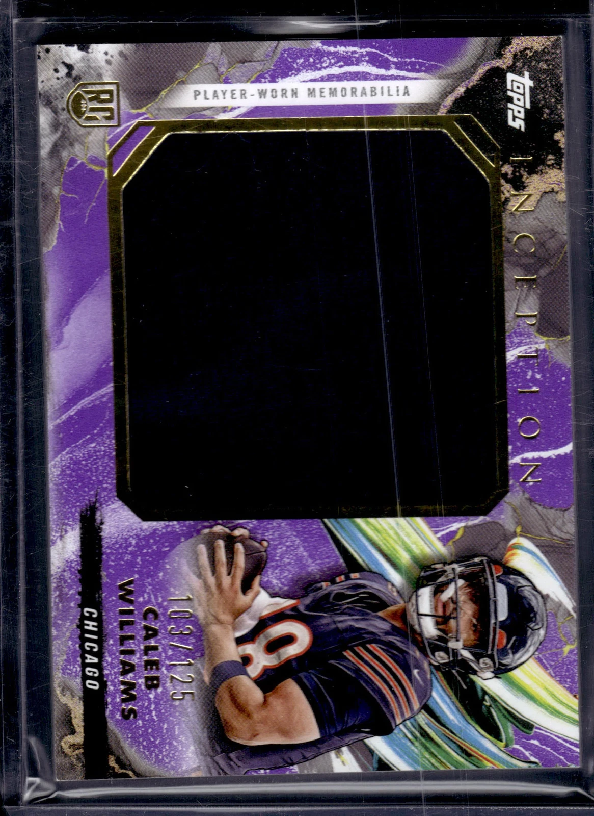 Caleb Williams Topps Inception Rookie Jumbo Relics #RJRCW Purple
