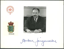 Denmark Ambassador Anker Jorgensen Autograph