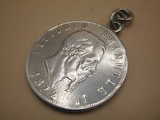 Antico orologio da tasca argento massiccio 1872 5 lire italiane attacco argento pendente fob