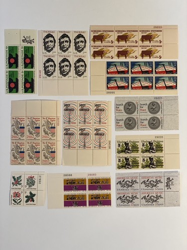 USPS Plattenblöcke von 4-6 1964-'69 5 Cent - 6 Cent 11 verschiedene Briefmarken alle neuwertig - Bild 3 von 10