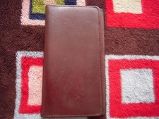NOS BROWN FAUX LEATHER W NYLON LINED INTERIOR CHECKBOOK 6-3/8" X 4-1/2"