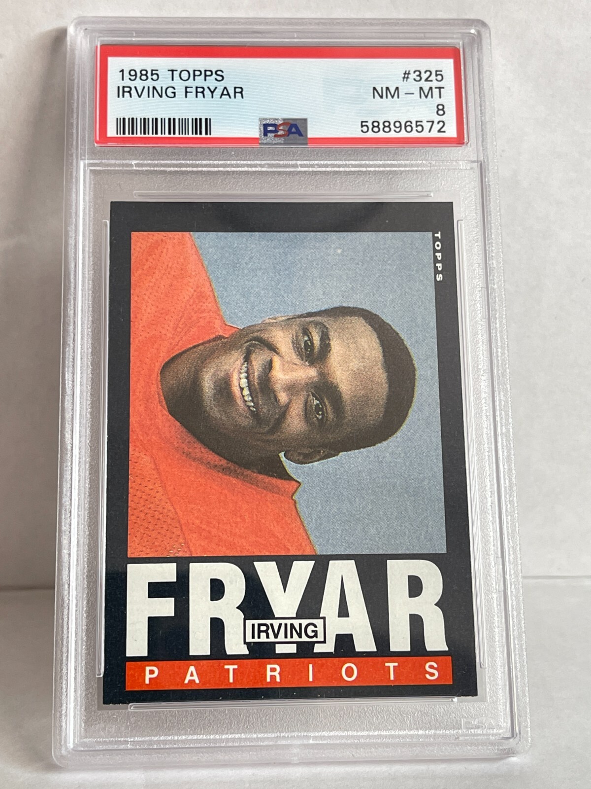 1985 Topps Football Patriots Irving Fryar Rookie RC Card #325 PSA 8 NM-MT