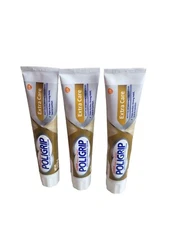 Poligrip Super EXTRA CARE Denture Adhesive Cream  2.2 Oz Exp:07/26 Pack Of 3 