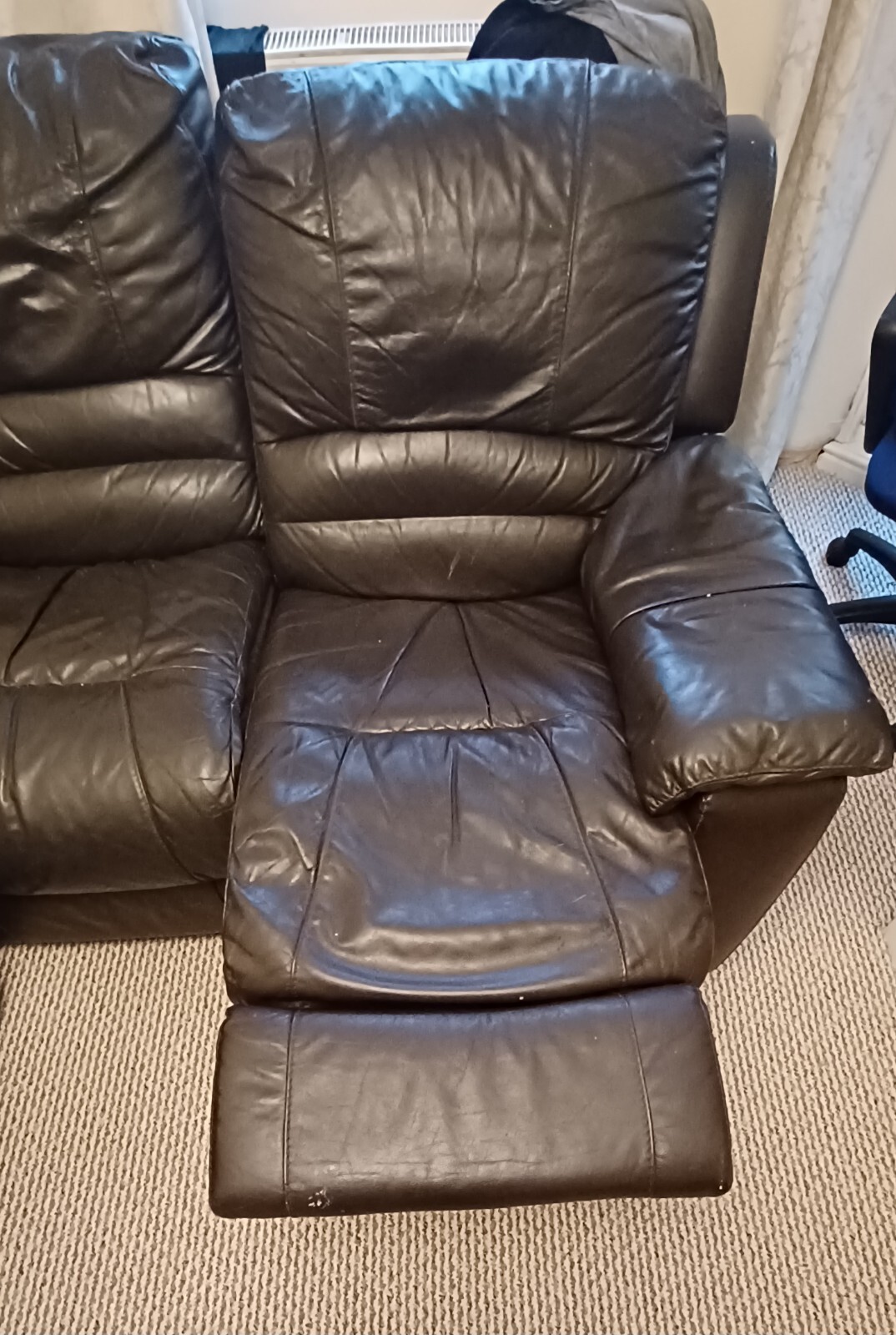 2 x Leather Recliner Sofas eBay