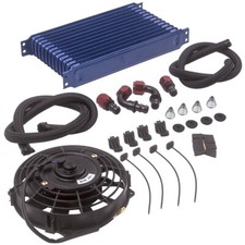 13 Row An10 Universal Engine Transmission Oil Cooler 7 Cooling Fan Hose Kit