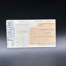 1983 STYX CONCERT TICKET STUB, JUL 21 1983, FORUM LOS ANGELES