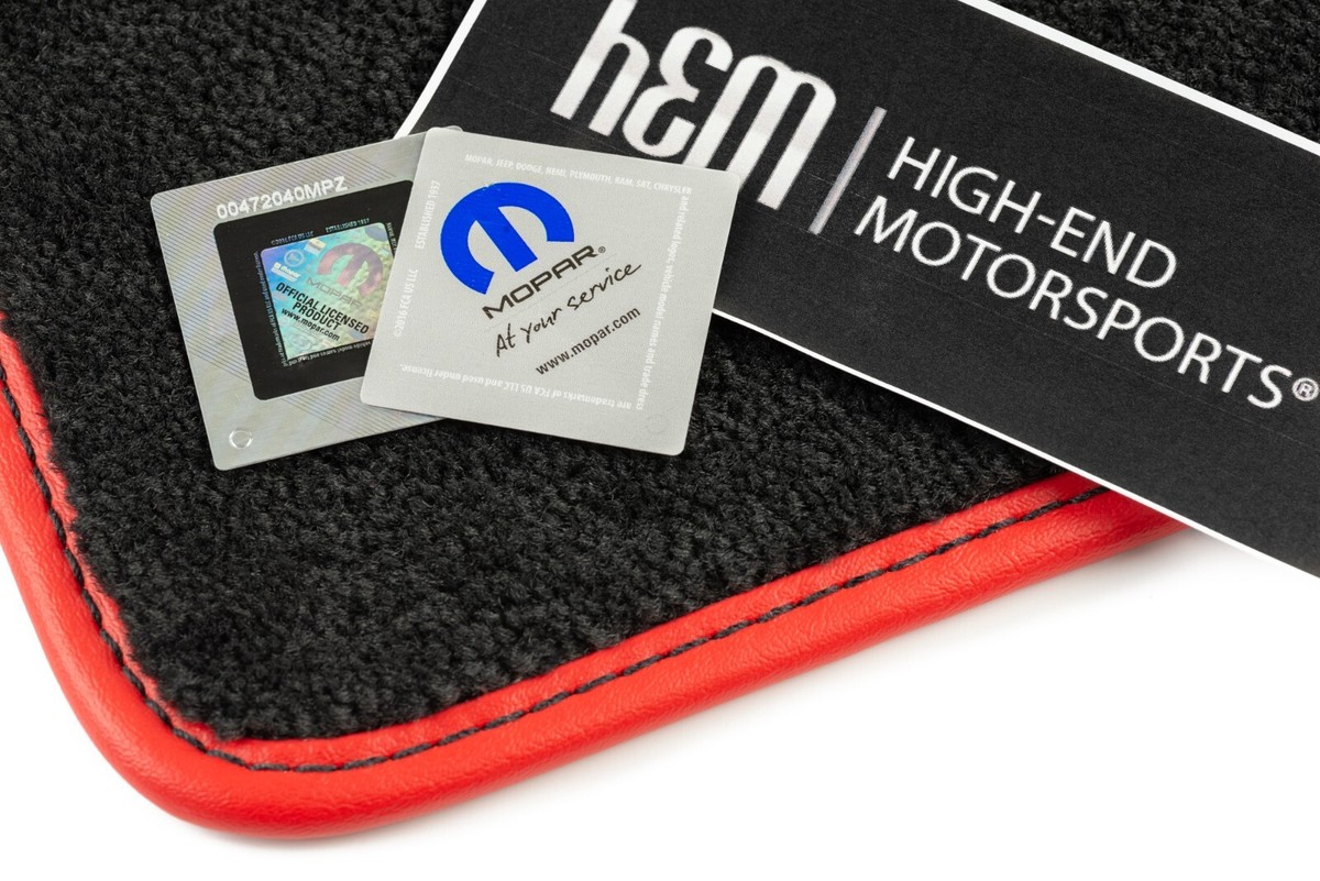 Dodge Challenger Scat Pack Floor Mats Dual Logos 4PC 4 | Black